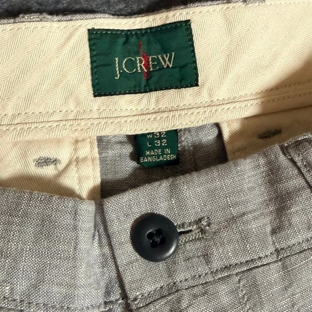 J.Crew Mens 100% Classic Fit Linen Pants Trousers Chambray Blue 32x32 NWT
